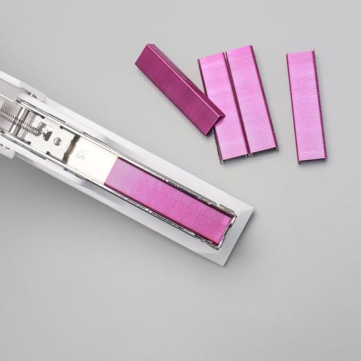 NatSumeBasics 3000 Rose Red Staples 26/6 Standard Colored Staple Refill - Image 4