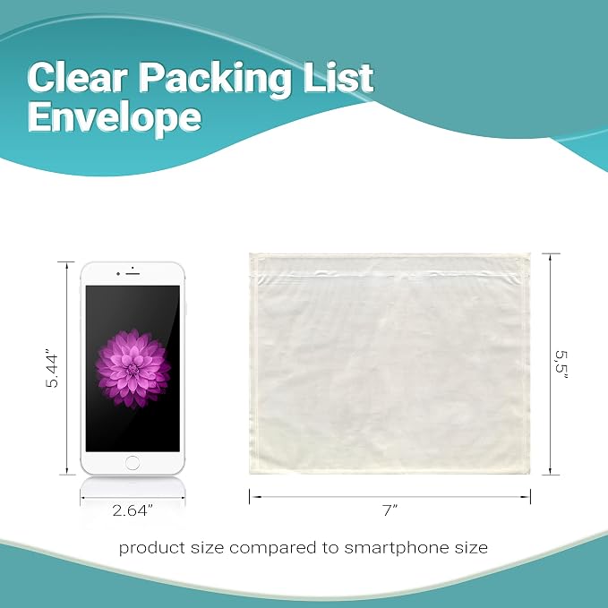 APQ Clear Top Loading Packing List Envelopes, 7 x 5.5 Inches. 1000 Pack Packing - Image 3