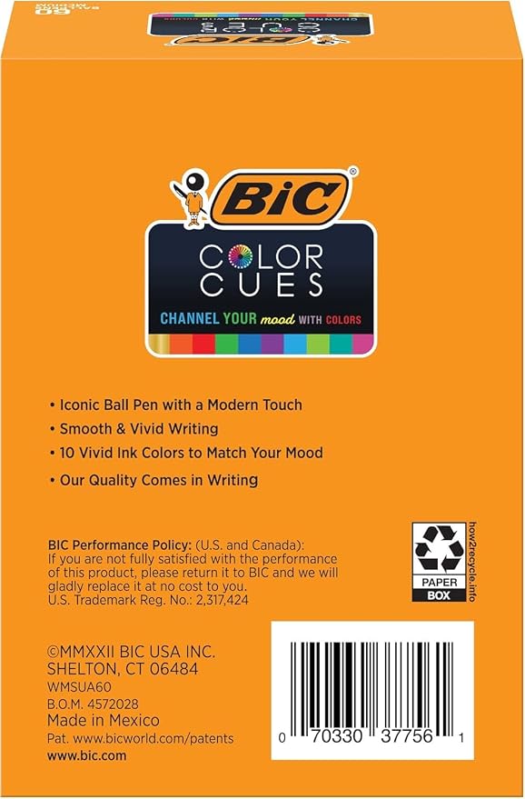 BIC Color Cues Pen Set, 60-Count Pack, Fun Color Pens - Image 7
