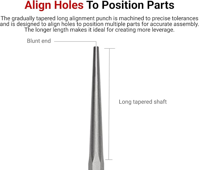TEKTON 3/16 Inch Long Alignment Punch | 66275 | Made in USA - Image 2