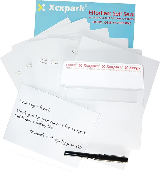 Xxcxpark Blank White Cards, 100 Qty 5.25 x 7.25 inches Printable A7 Envelopes & - Image 7