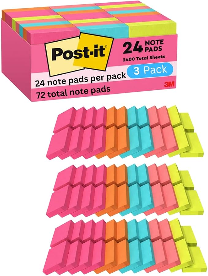 Post-it Mini Notes, Poptimistic Collection, 1 3/8 x 1 7/8 in, 3 Pack | Power by Unknown