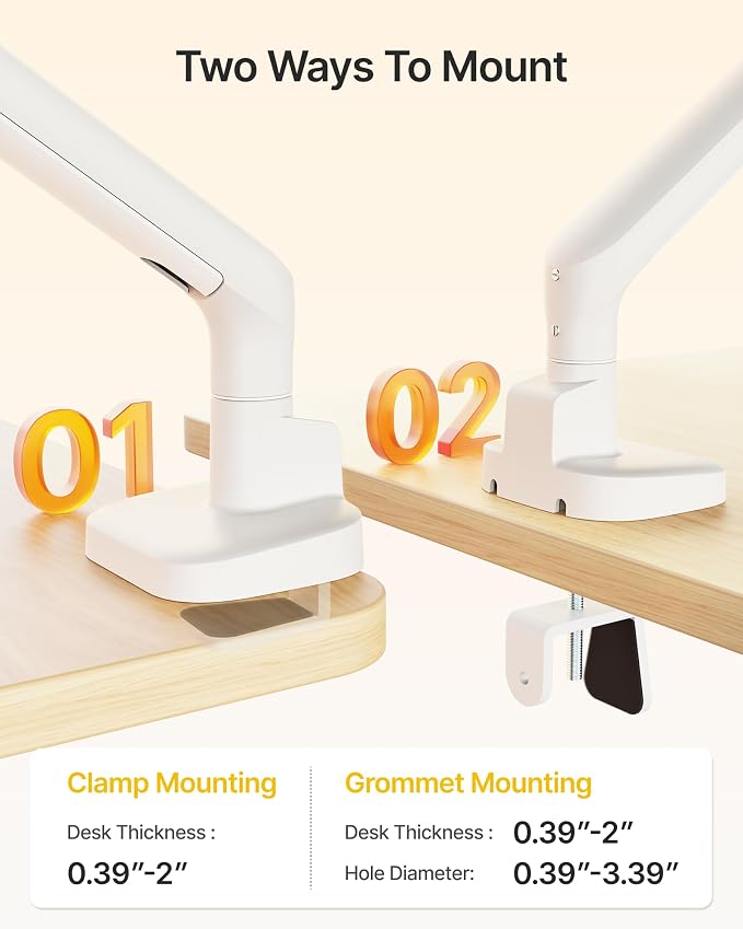 monTEK Single Monitor Arm, Mechanical Spring Monitor Arm - Image 8