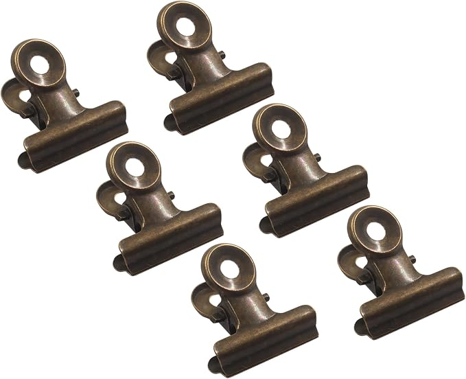 40 Pack Antique Muiticolor Bulldog Clips - 22mm Small Metal Paper Clips Clamps - Image 2