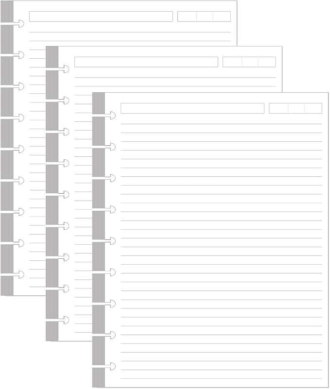 9-Disc Discbound Lined Refill Paper, Classic Size Pre-punched Happy Planners by Yaridar