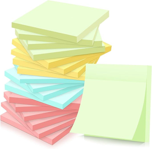 Fainne 200 Pack Sticky Notes Bulk Back to School Supplies Self Stick Note Pads Paper Memo for Office First Day of School Student Teacher Essentials (3 x 3 Inch,Simple Color)-DeskLoop Office