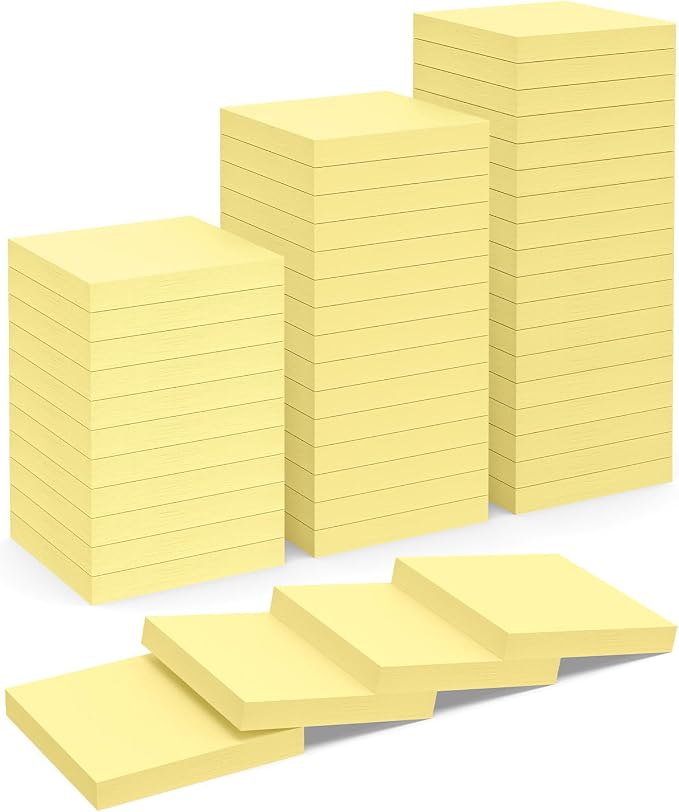 Sticky Notes 3x3 in 3600 Sheets 48 Pads Yellow Self-Stick Memo Pads Clean by WeLiu