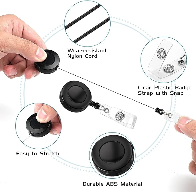 2 Pack Retractable Name Badge Holder Reel - Image 4