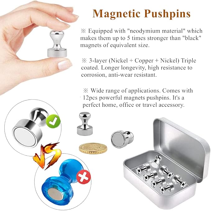 Refrigerator Magnet Push Pin - Image 2