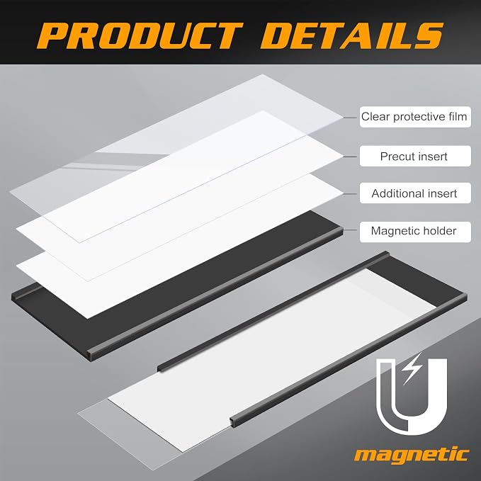 Gueevin 50 Pcs Magnetic C Channel Label Holders 3 x 8 Inch Label Holders Magnet - Image 4