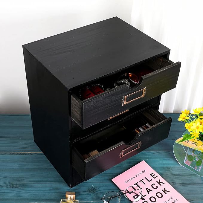 Wooden Storage Box Rustic Desktop Organizer - Image 5