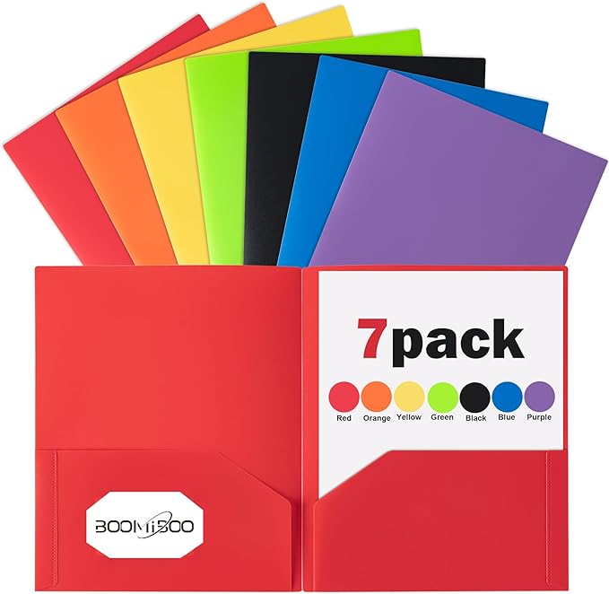 BOOMIBOO Colored Plastic Folders by BOOMIBOO