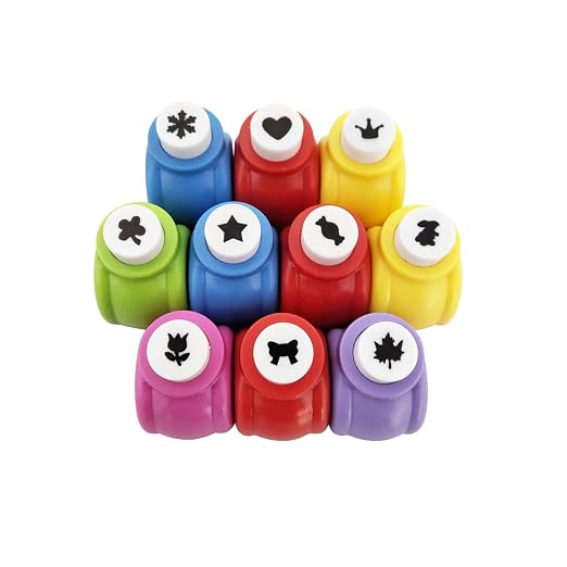 10 Pack Punch Craft Set, Colorful Crafts Hole Punch Shape, Hole Punch Shape by ZUFECY