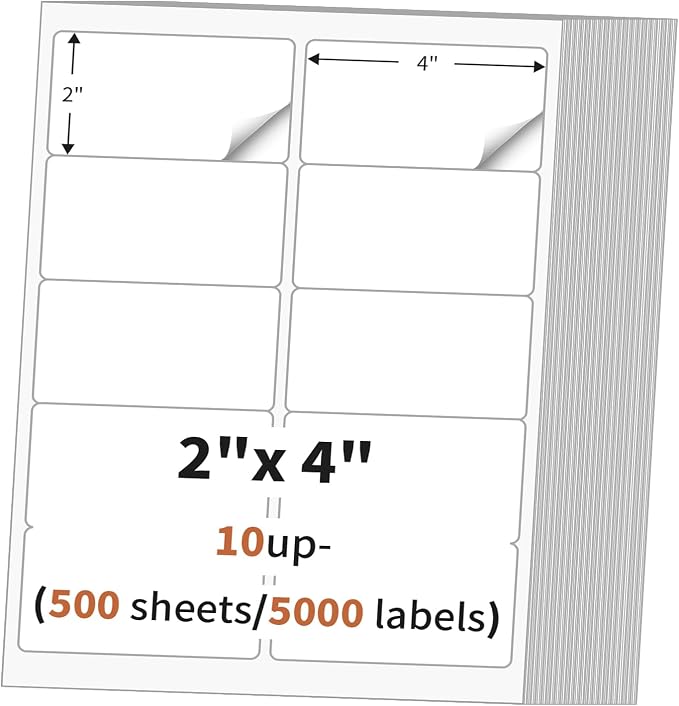 2"x 4" Address Labels Sticker Paper by MultiLabel