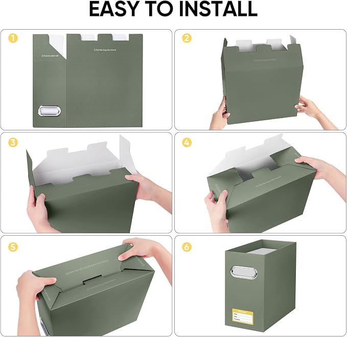 BALEINE File Organizer Box, Cardboard File Folder Organizer - Image 6