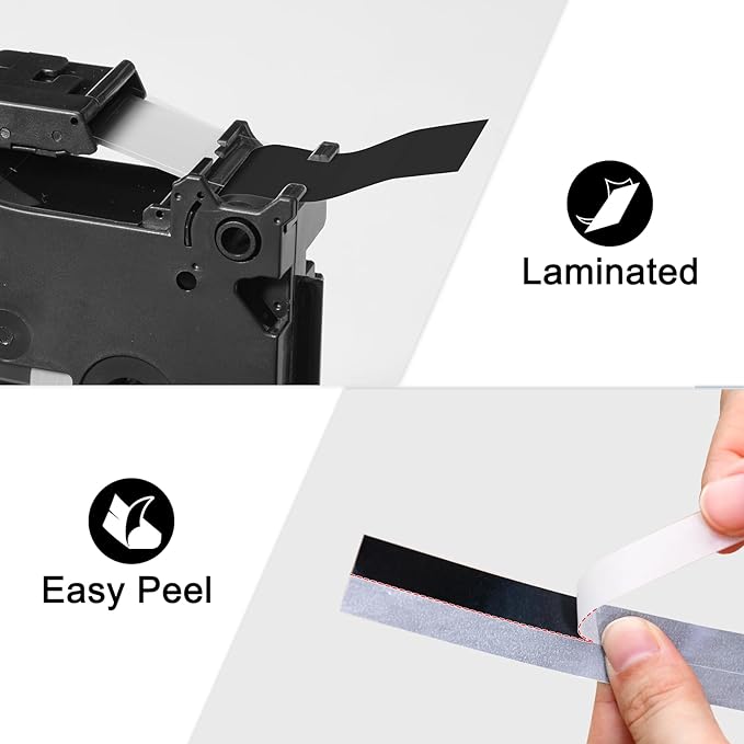 Labelife 24mm Black Label Tape TZe-355 Replacement - Image 4