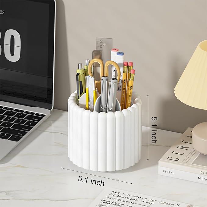 Anyoifax 360° Rotating Pen Holder 7 Slots Desk Organizer Removable Pencil Cup - Image 5