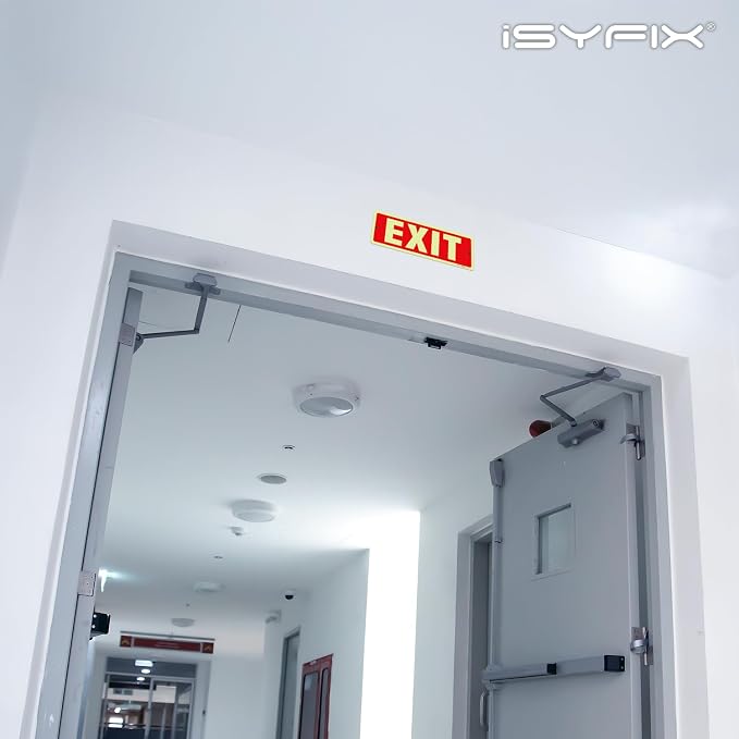 iSYFIX Exit Glow in the Dark Sign Aluminum – 6 Pack 12x4 Inch – Photoluminiscent - Image 7