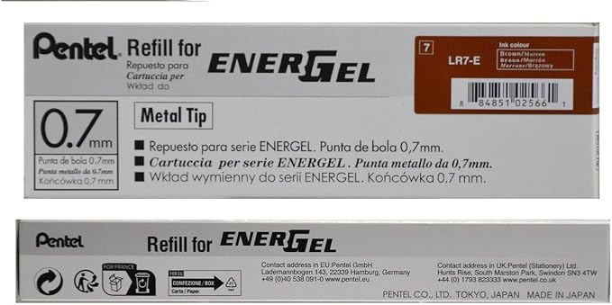 Pentel Refill Ink for EnerGel RTX Retractable Gel Pen 12 Pack, Medium Point - Image 2