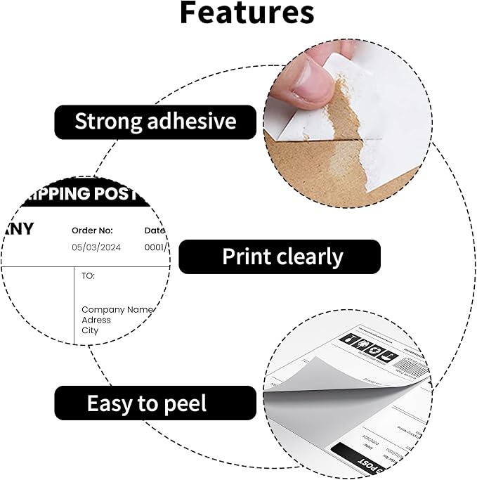 Half Sheet Shipping Labels, Self Adhesive Mailing Labels - Image 3
