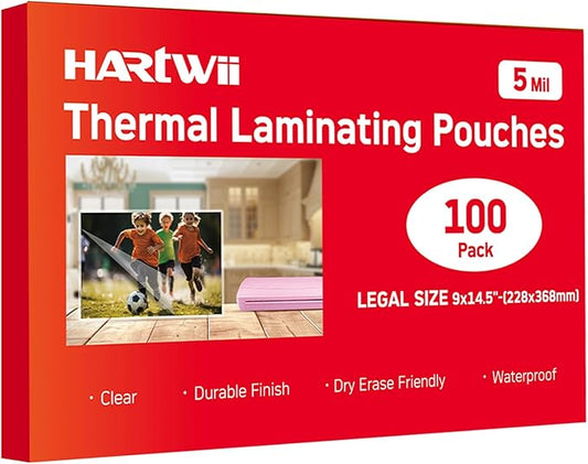 100Pack Legal Size Laminating Sheets 9x14.5inches Thermal Laminating Pouches for Extra Protection 5 Mil Clear Laminator Sheet-DeskLoop Office