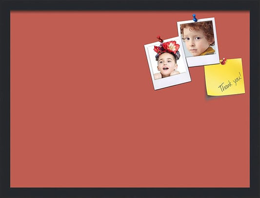 PinPix 23x17 Inch Cork Bulletin Board. This Decorative Framed Pin Board Comes with Crimson Pastel Design and a Satin Black Frame. Ideal for Home Office Decor or Message Board (PinPix-1807)-DeskLoop Office