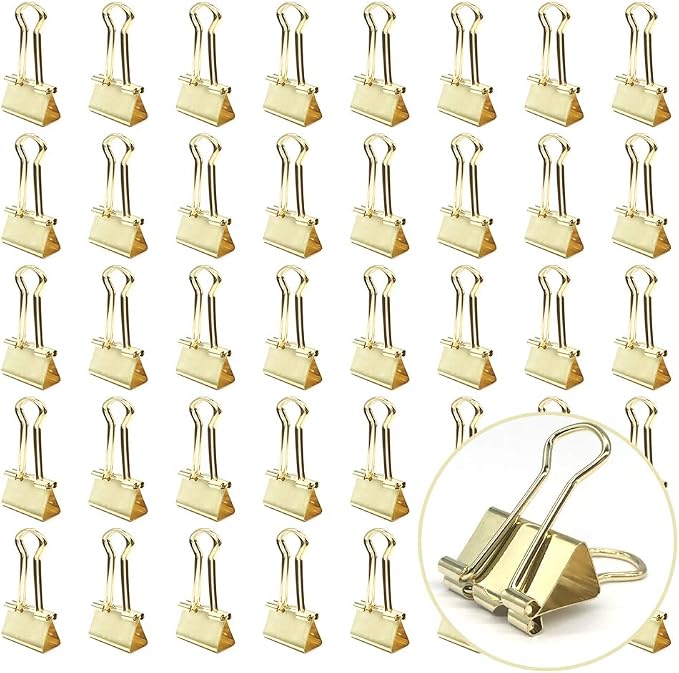 Gold Binder Paper Clips by YOPINK