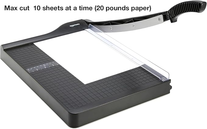 Amazon Basics Paper Trimmer Cutter for Office and Crafts, Heavy-Duty, Portable Paper Slicer, 15-Inch, 10-Sheet Cardstock-DeskLoop Office