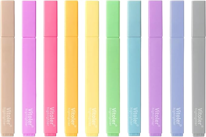 Piochoo Bible Highlighters, 10 Pack, Fast Dry, Pastel Highlighters No Bleed by Piochoo
