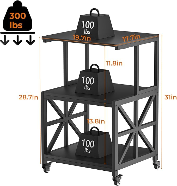 GreenForest Printer Stand with Lockable Wheels, Heavy Duty Printer Table | - Image 2