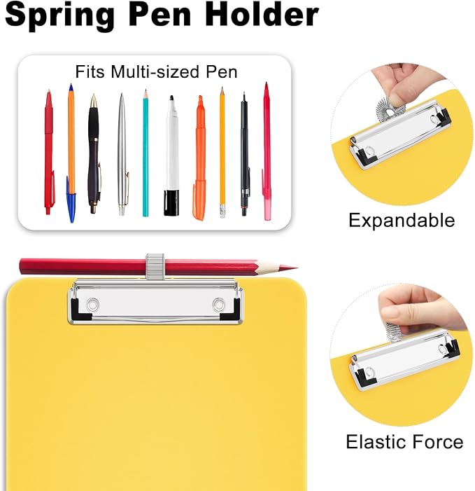 Hongri A5 Clipboard with Storage, Metal Retractable Pen Holder, 6 x 9'' Nursing - Image 3