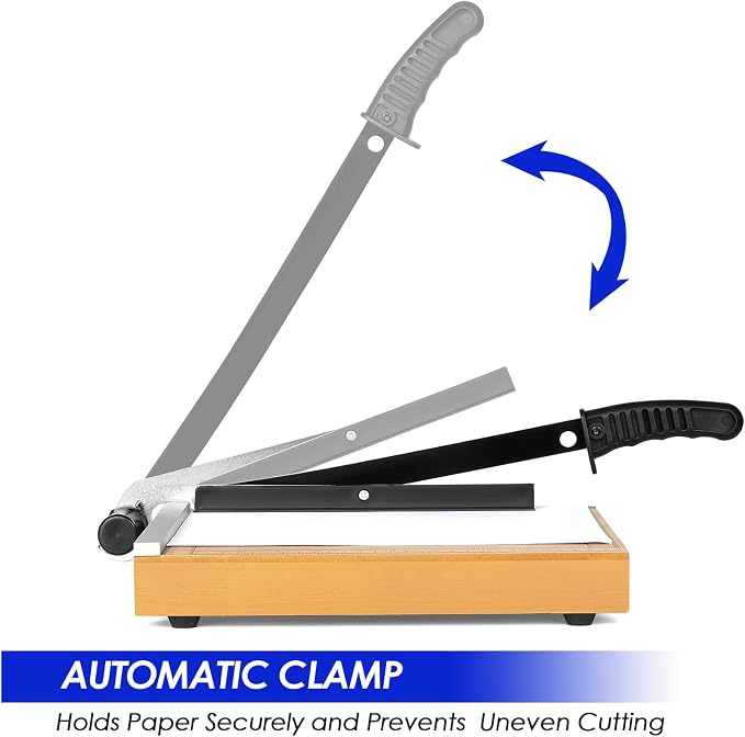 CreGear 12" Wood Paper Cutter, Heavy Duty Trimmer Cuts 12-16 Sheets | - Image 5