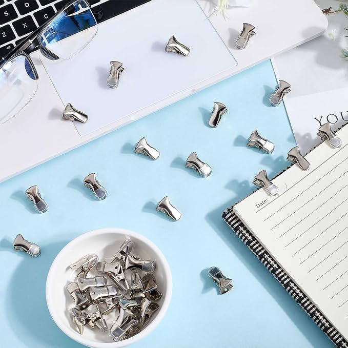 CRASPIRE 35Pcs Platinum Mini Metal Alligator Clips Small Sweater Clamps Spring - Image 3