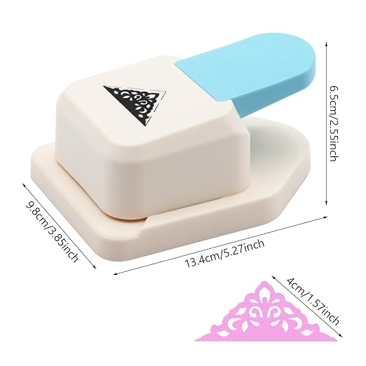 Paper Corner Punch Triangle Shape Flower Pattern, Large Craft Corner Punch - Image 2