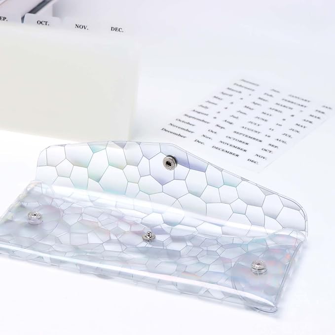 Cash Envelope Wallet 6-Tab Divider Pockets Cash Stuffing Envelopes Glitter PVC - Image 6