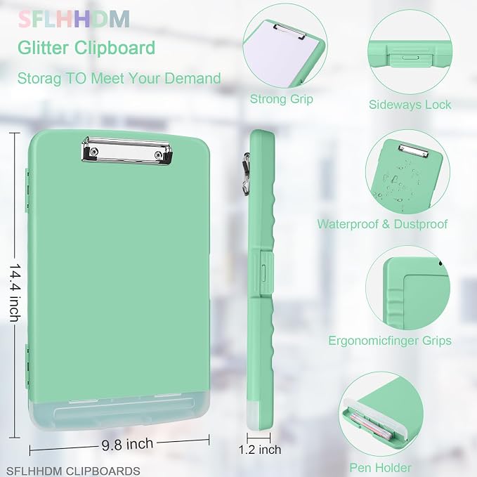SFLHHDM Clipboard with Storage, Storage Clipboard with Pen Holder, A4 Binder - Image 2