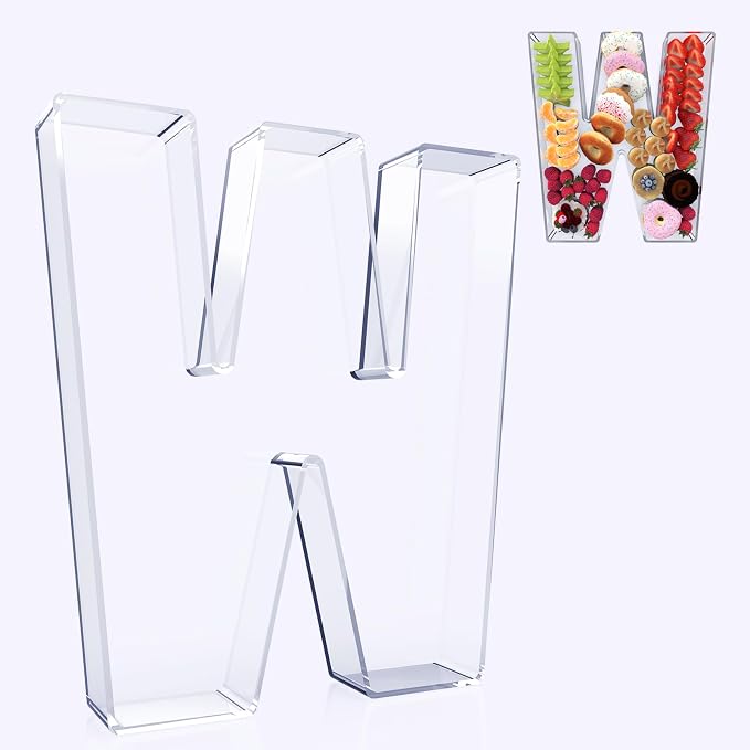 11" Acrylic Letter Charcuterie Box, Reusable Fillable Alphabet Number Shaped by RUFHVTY