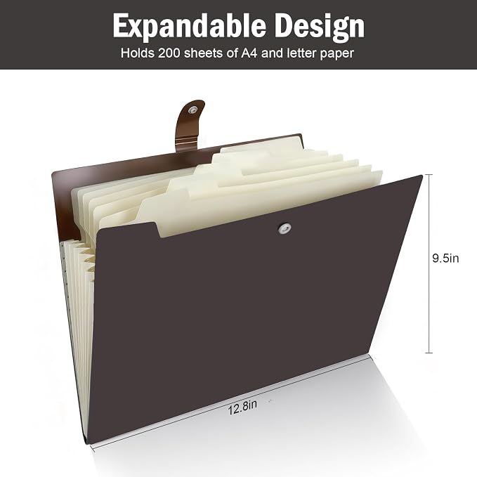 Expanding Organizer File Folder, Letter Size Expandable 8 Pockets Expanding - Image 3