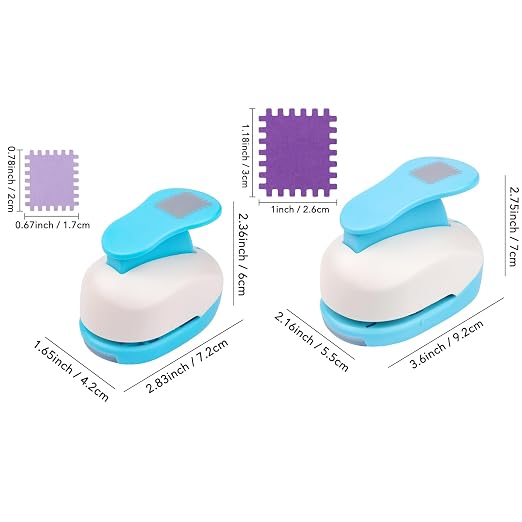 BAOFALI 2 PCS Stamp Puncher 1.2"x1"and 0.8"x0.7" Stamp Punch Rectangular - Image 2