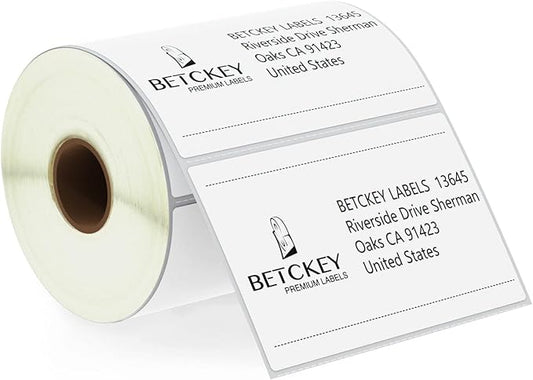 BETCKEY - 4" x 2.5" (102 mm x 64 mm) Shipping & Multipurpose Labels Compatible with Zebra & Rollo Label Printer,Premium Adhesive & Perforated [1 Rolls, 620 Labels]-DeskLoop Office