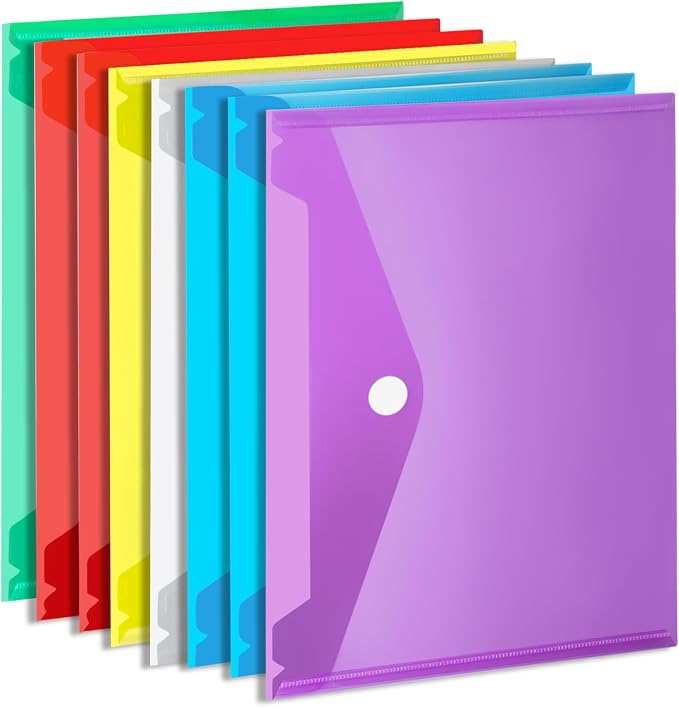 LEOBRO Plastic Envelopes, A4 File Folder, Document Holder, Poly Storage File by LEOBRO