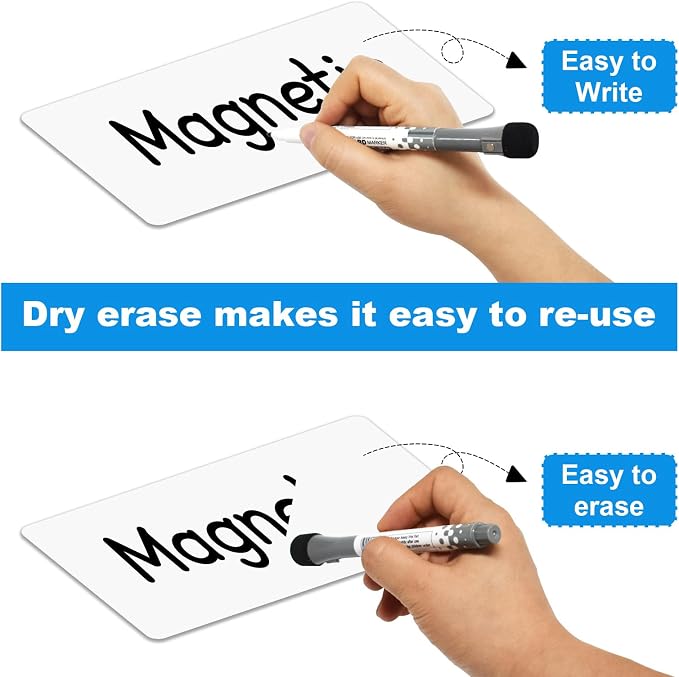 Magnetic Dry Erase Labels 42-Pack, 2x4 Inch Reusable Mini Whiteboard, Blank - Image 4