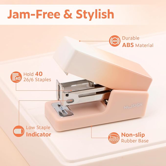 NUSIGN Mini Stapler with 830 Staples, Small Cute Desk Staplers, 25 Sheet - Image 4