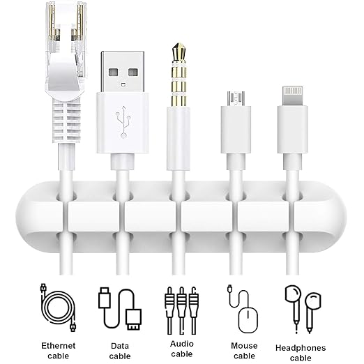 INCHOR White Cable Clips, Cord Organizer Cable Management, Cable Organizers USB - Image 3