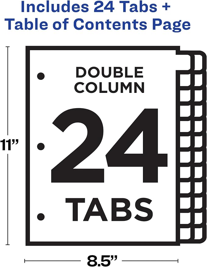 Avery Double Column 24 Tab Dividers - Image 4