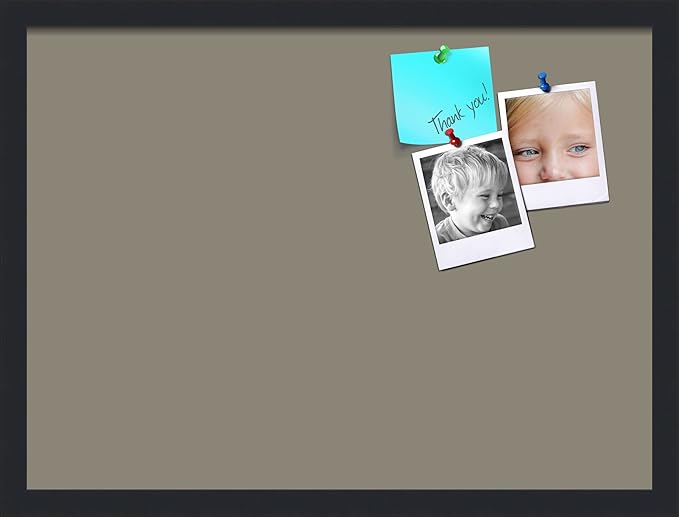 PinPix 23x17 Inch Cork Bulletin Board. This Decorative Framed Pin Board Comes with Pewter Design and a Satin Black Frame. Ideal for Home Office Decor or Message Board (PinPix-1812)-DeskLoop Office