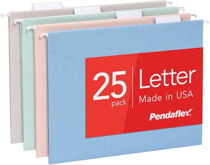 Pendaflex Hanging File Folders, 25 Pack, Letter Size, Light Blue, Light Green by TOPSProducts