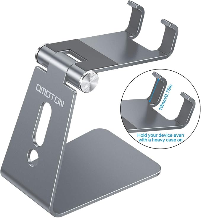 OMOTON Adjustable Cell Phone Stand, C2 Aluminum Desktop Phone Holder Dock - Image 2