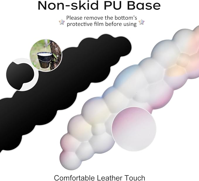 JIKIOU Upgrade Leather Cloud Keyboard Wrist Rest, Cloud Wrist Rest - Image 5