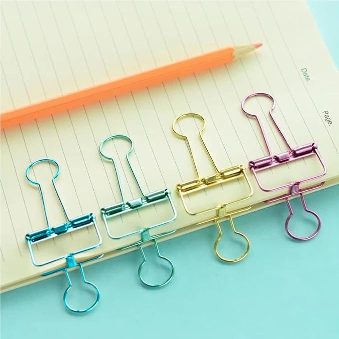 Hollow Out Bronze 3/4 Inch Micro Binder Clips - Image 6